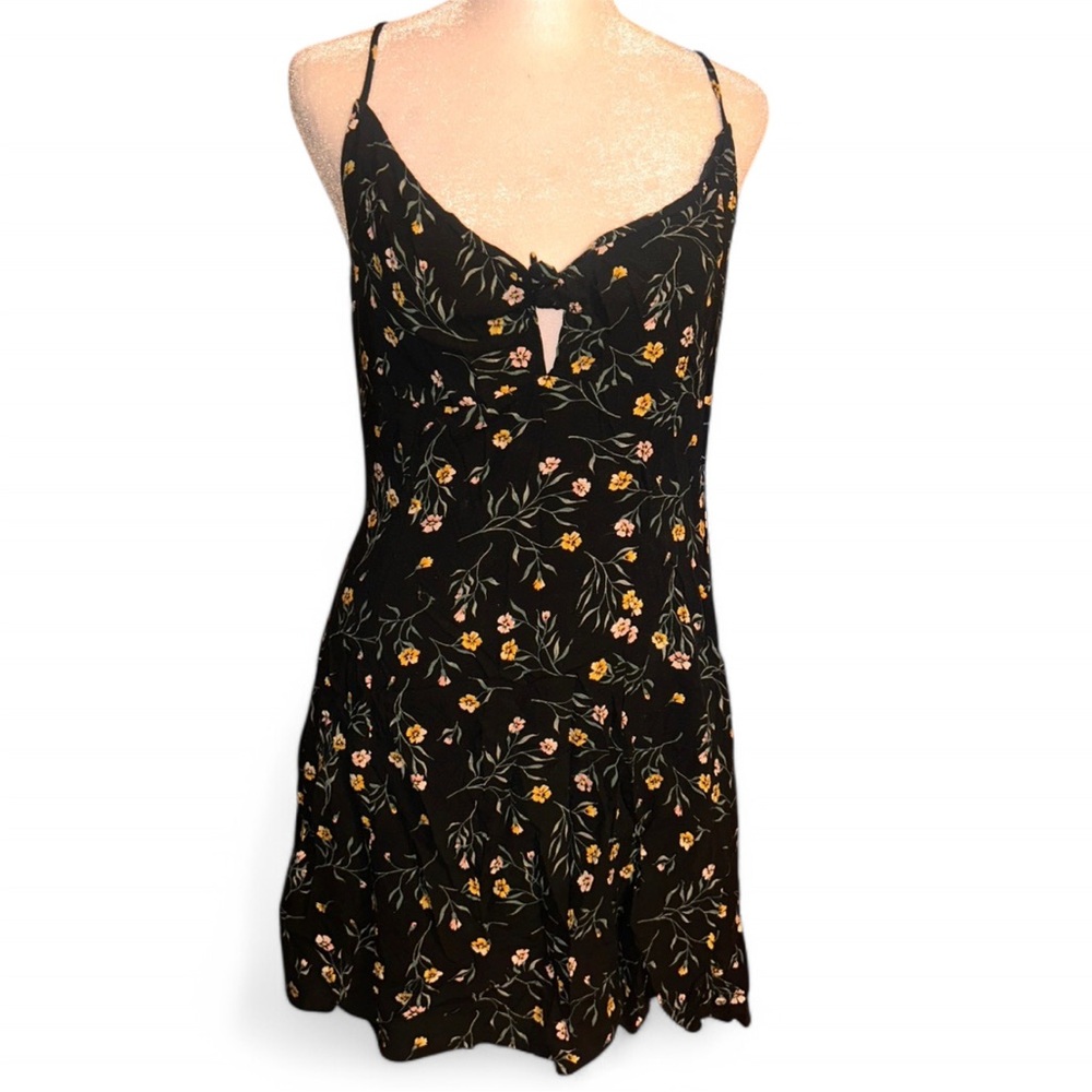 Floral Black Sleeveless Dress